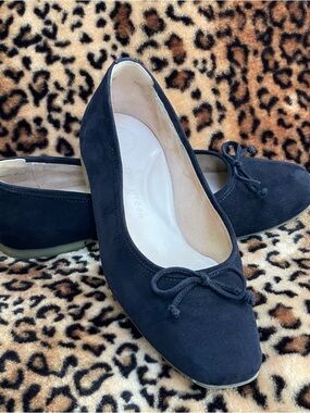 Paul Green ‘Mareva’ Blue Suede Bow Ballet Flats